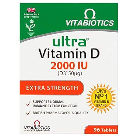 Vitabiotics Ultra Vitamina D 2000 Ui Extra Strength Compresse (96 Compresse)  - Foto 1