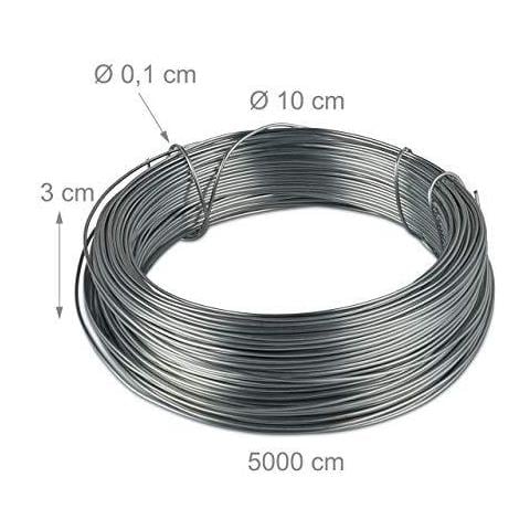 Argento Zincato Set Di Rilegatura Di 3 Giardino Acciaio Inossidabile Filo Sottile 50 M Di Lunghezza 1 Mm Di Spessore Inossidabile 3er Pack - Foto 2