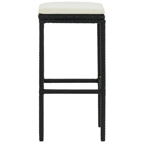 Sgabelli Da Bar Con Cuscini 6 Pz Neri In Polyrattan - Foto 2