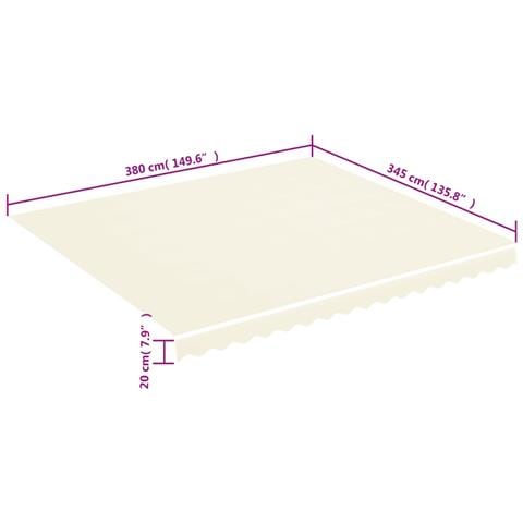 Tessuto di Ricambio per Tenda da Sole Crema 4x3,5 m - Foto 5