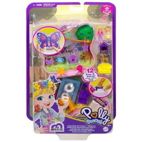 La Scatola Da Giardino Delle Farfalle, Con Polly E La Mamma Di Polly, 5 Sorprese, 13 Accessori - Mini-doll - A Partire Dai 4 Anni - Foto 2