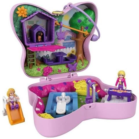 La Scatola Da Giardino Delle Farfalle, Con Polly E La Mamma Di Polly, 5 Sorprese, 13 Accessori - Mini-doll - A Partire Dai 4 Anni - Foto 1