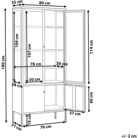 Vetrina Metallo Nero 180 Cm Oxted - Foto 7