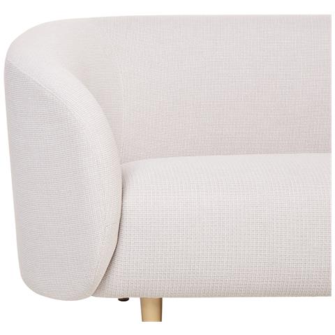 Divano 2 Posti Loen Tessuto Beige Chiaro - Foto 2