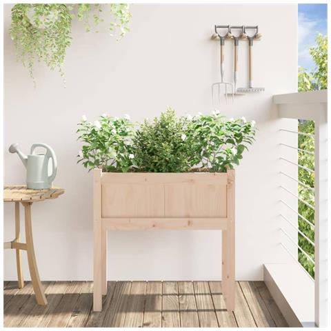 Fioriera Da Giardino Con Gambe 70x31x70 Cm Legno Massello Pino - Foto 3
