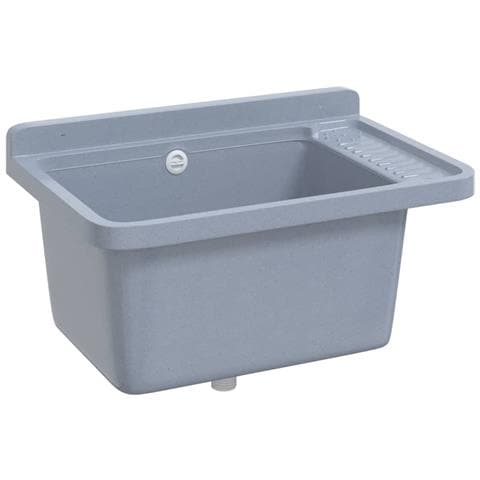 Lavabo A Parete Grigio 60x40x28 Cm In Resina - Foto 2