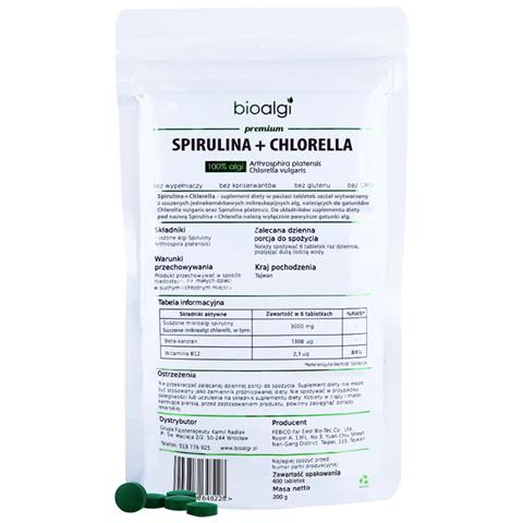 Bioalga Naturale Spirulina + Clorella - Vitalità 400 Compresse - Foto 1