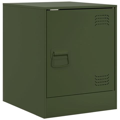 Comodino Verde Oliva 34,5x39x44 cm in Acciaio - Foto 1