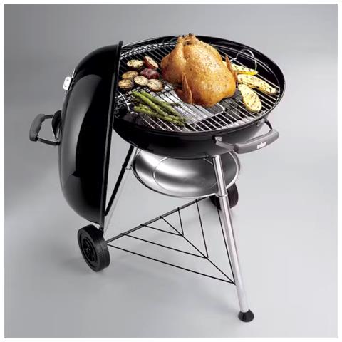 Barbecue Rotondo A Carbone Con Ruote E Griglia In Acciaio Cromato Original Compact Kettle - Foto 8