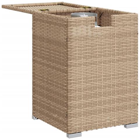 Tavolo Copri Serbatoio Propano Beige 40x40x60 Cm In Polyrattan - Foto 2