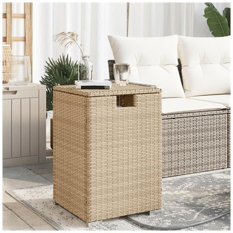 Tavolo Copri Serbatoio Propano Beige 40x40x60 Cm In Polyrattan - Foto 8