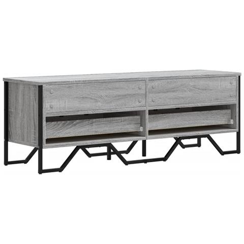 Mobile Porta Tv Grigio Sonoma 122x34x41cm In Legno Multistrato - Foto 10