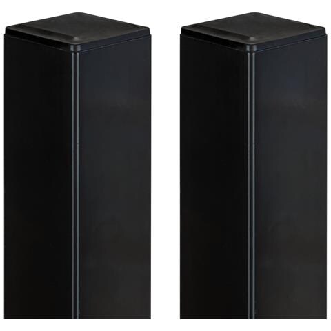 Set 2 Pali In Ferro Dario 6x6cm H. 190cm Nero Opaco - Foto 1