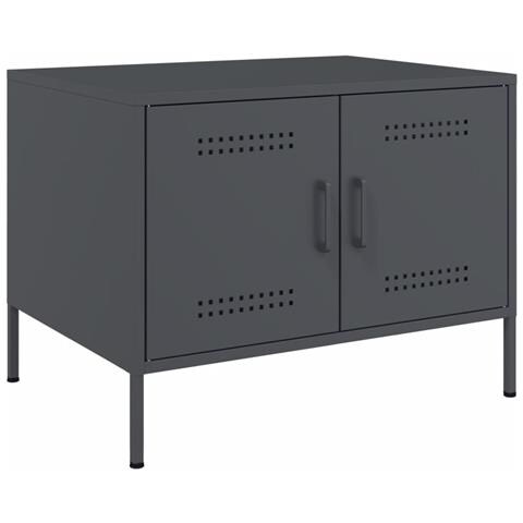 Tavolino da Salotto Antracite 68x50x50,5 cm in Acciaio - Foto 1