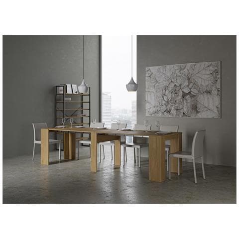 Consolle Allungabile 90x48/296 Cm Venus Quercia Natura - Foto 4