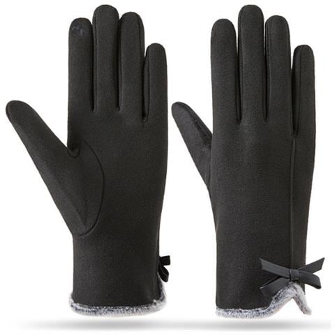 Guanti Invernali Caldi Da Donna Con Compatibilità Touchscreen Black - Foto 3