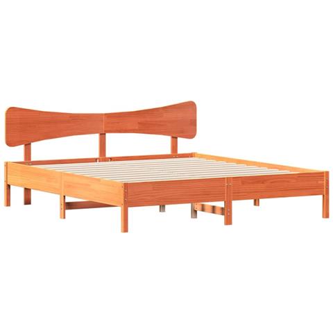 Giroletto Senza Materasso Marrone Cera 180x200 Cm Legno Di Pino - Foto 3