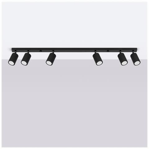 Lampada Da Soffitto Karbon 6l Nero Sl. 1585 - Minimalista Lampada Da Soffitto Nero 16.5x117x6.5 Cm - Foto 2