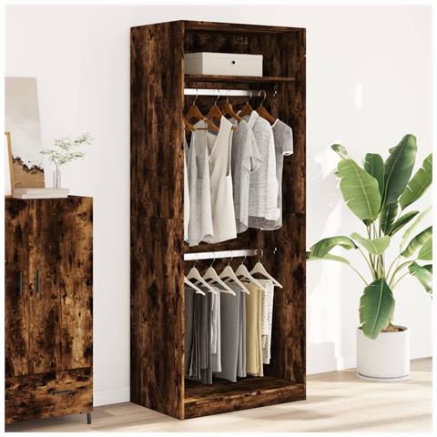 Armadio Rovere Fumo 80x50x200 Cm In Legno Multistrato - Foto 3