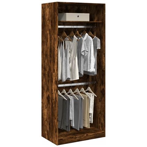 Armadio Rovere Fumo 80x50x200 Cm In Legno Multistrato - Foto 1