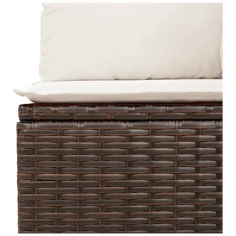Set Divani Da Giardino 9pz Con Cuscini Marrone In Polyrattan - Foto 9