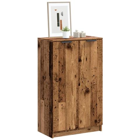 Scarpiera Legno Antico 59x35x100,5 Cm In Truciolato - Foto 1