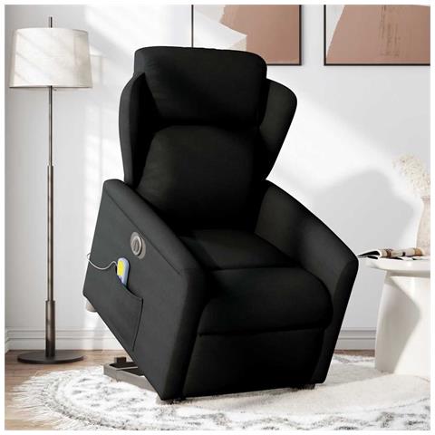 Poltrona Alzapersona Massaggiante Elettrica Nera In Tessuto - Foto 2