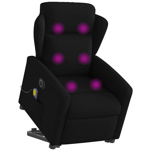 Poltrona Alzapersona Massaggiante Elettrica Nera In Tessuto - Foto 3