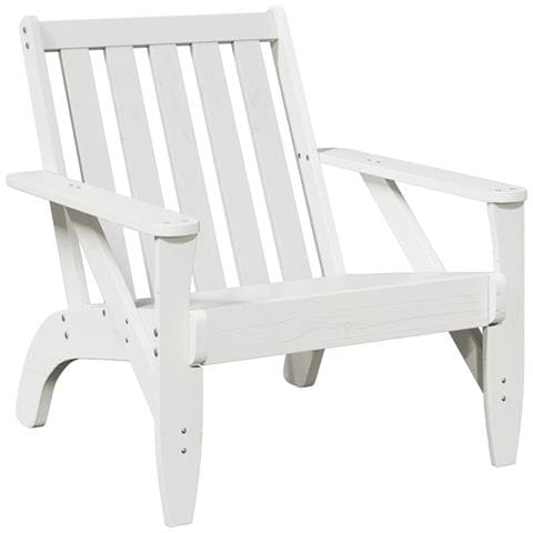 Sedia Adirondack Da Giardino Bianca Legno Massello Di Pino - Foto 2