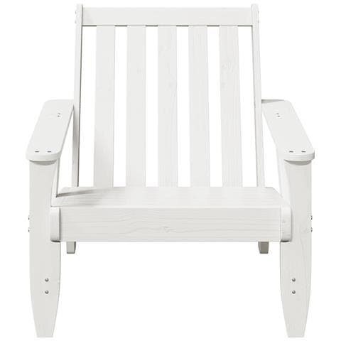 Sedia Adirondack Da Giardino Bianca Legno Massello Di Pino - Foto 3