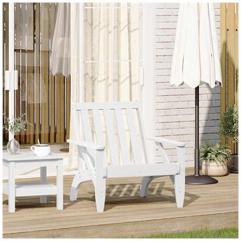 Sedia Adirondack Da Giardino Bianca Legno Massello Di Pino - Foto 1