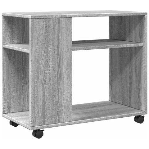 Tavolino Con Ruote Grigio Sonoma 70x35x60 Cm In Truciolato - Foto 2