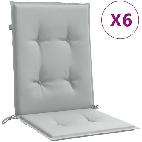 Cuscini Sedia Schiena Bassa 4 Pz Grigio Mélange 100x50x4 Cm - Foto 1