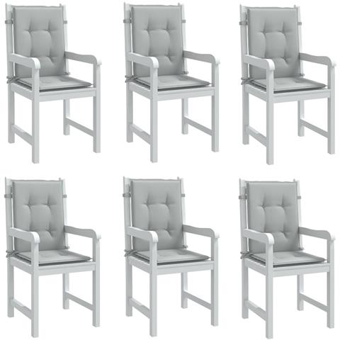 Cuscini Sedia Schiena Bassa 4 Pz Grigio Mélange 100x50x4 Cm - Foto 8