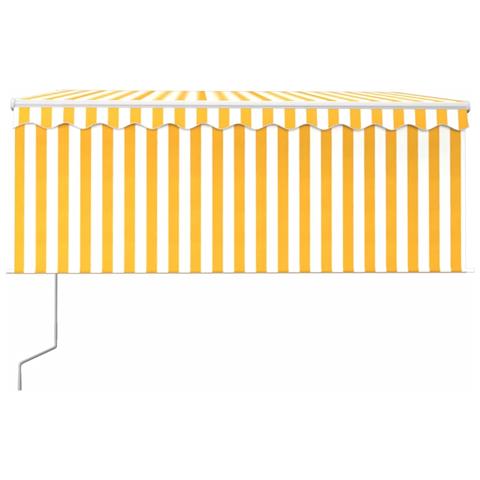 Tenda Retrattile Automatica Con Parasole 3,5x2,5m Gialla Bianca - Foto 2
