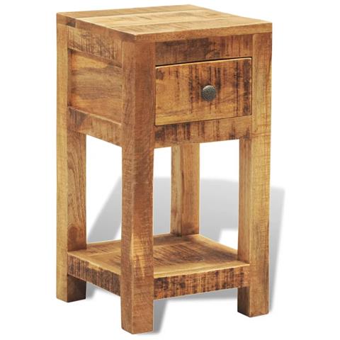 Comodino Con 1 Cassetto In Legno Massello Di Mango - Foto 2
