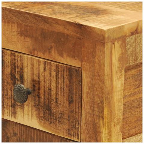 Comodino Con 1 Cassetto In Legno Massello Di Mango - Foto 8
