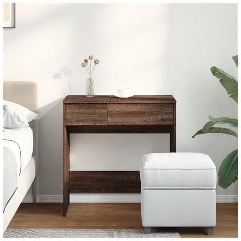 Toeletta Con Specchio Rovere Marrone 73x46,5x120 Cm - Foto 2