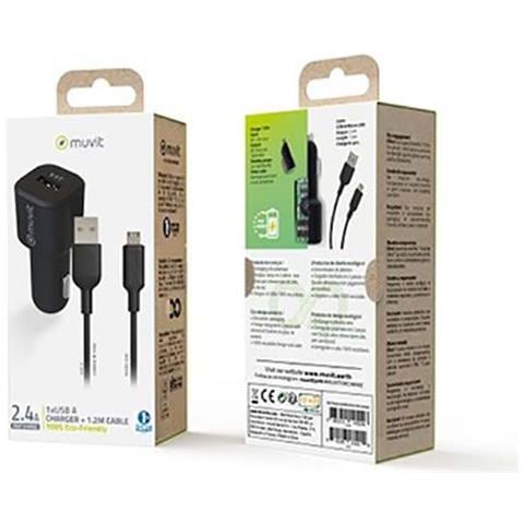 Caricatore Da Auto Usb 12w 2,4a E Cavo Da Micro-usb A Usb 1,2m, Nero - Foto 4