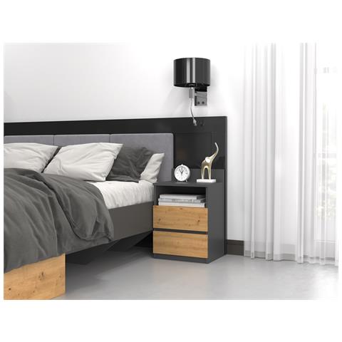 M1 ANTRACYT /ARTISAN comodino 2 cassetto /cassetti Quercia - Foto 2