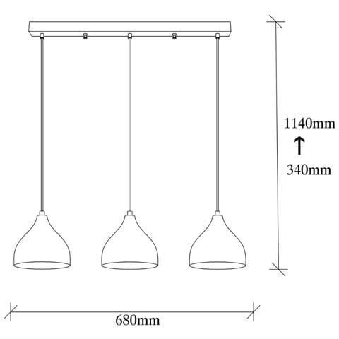 Louise Lampada A Sospensione A 3 Lampadine In Metallo Nero - Foto 2