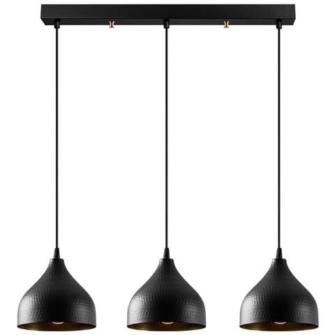 Louise Lampada A Sospensione A 3 Lampadine In Metallo Nero - Foto 1