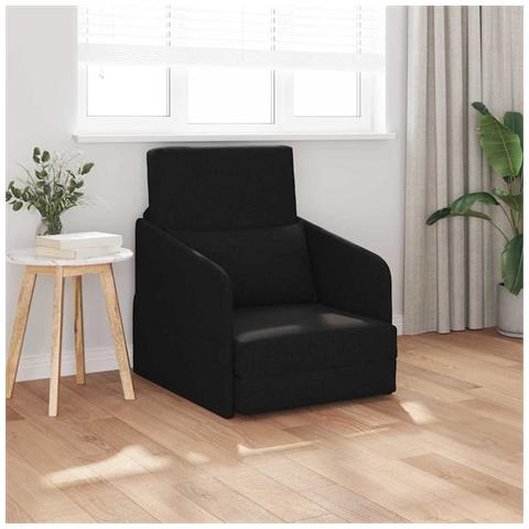 Divano Letto 2-in-1 Nero 65x80x83 cm Tessuto - Foto 2