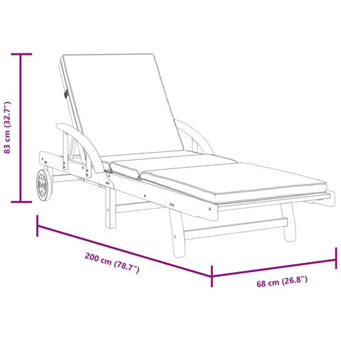 Lettini 2 pz con Cuscini 200x68x83 cm Legno Massello di Acacia - Foto 6