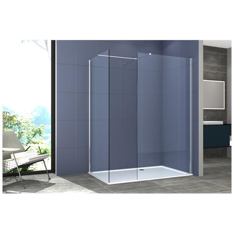 Box Doccia Walkin 90x90 Cm Installazione Doppia Profilo Cromato H200 Cm Vetro Trasparente 8mm Lampo - Foto 1