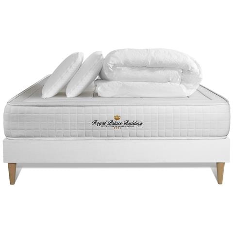 Pacchetto Letto Completo - Materasso 140x190cm + Box Spring Con Doghe (kit) + 2 Cuscini + Piumino - Balmoral - Foto 1