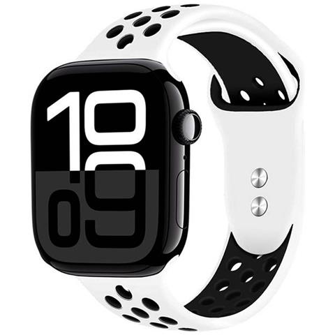 Bracciale Per Apple Watch 38 / 42mm Duo Sport Ultra Leggero Resistente, Noir / Blanc - Foto 1