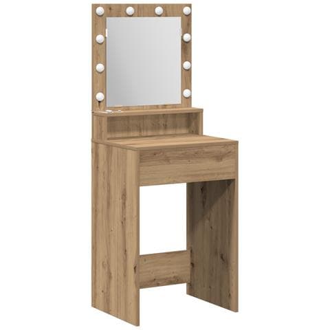 Tavolo da Trucco con Luci LED Rovere Artisan 50x41x135 cm - Foto 1