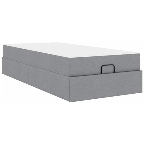 Struttura del letto Grigio chiaro 100 x 200 cm Tessuto - Foto 1