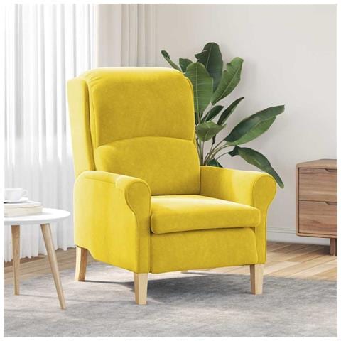 poltrona Giallo 76 x 94 x 102 cm Velluto - Foto 2